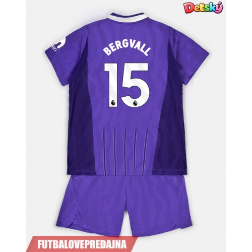 Lacne Dětský Futbalové dres Tottenham Hotspur Lucas Bergvall #15 2026-27 Krátky Rukáv - Tretina (+ trenírky)